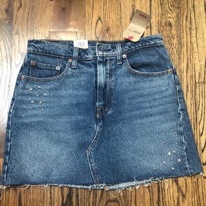 Levi Denim Skirt with silver embellishments